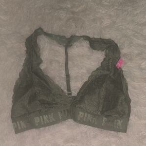 PINK Victoria's Secret Dark Green Lace Bralette